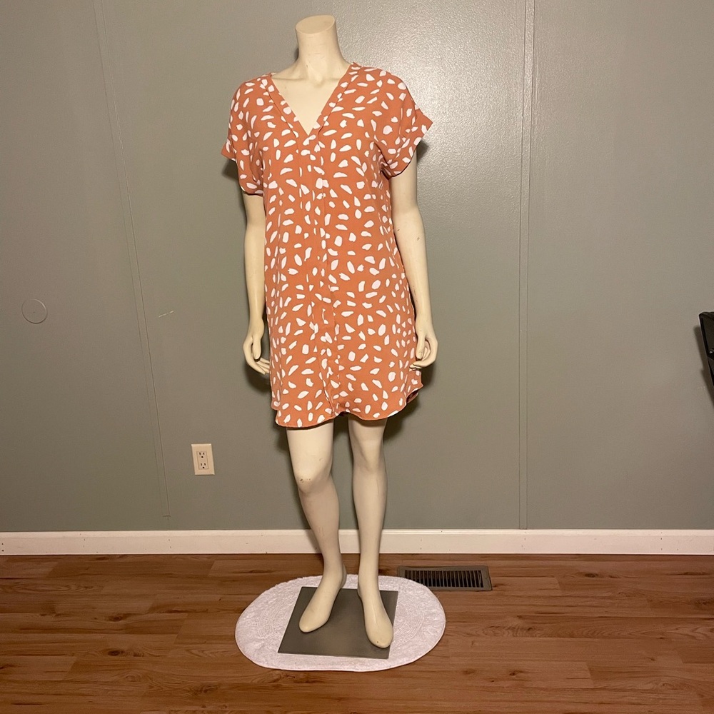 Umgee Orange and White Patterned Dress - Picture 2 of 15